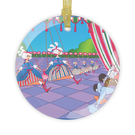 Dancing Puppets Glass Ornament