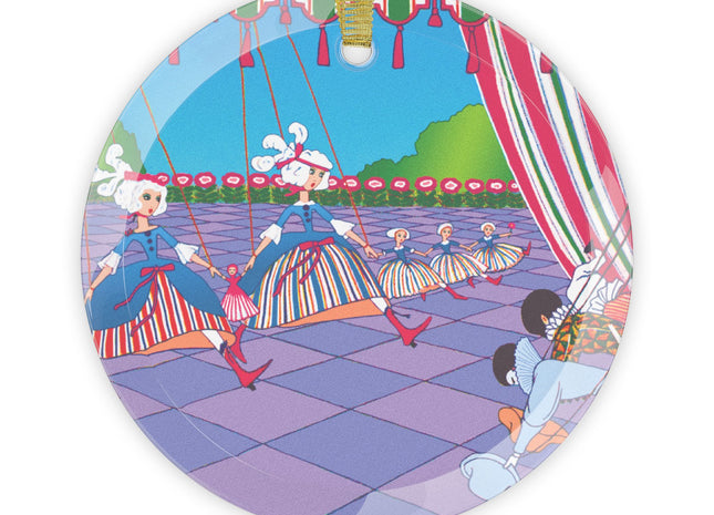 Dancing Puppets Glass Ornament