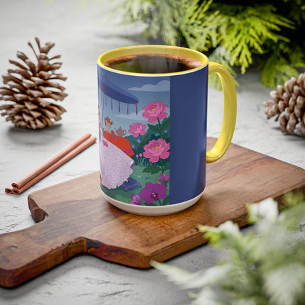 The Lady Of The Garden Tea Party Colorful Mugs – Art Deco Floral Elegance