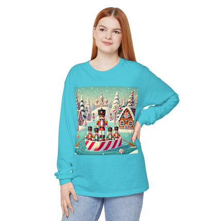 Nutcracker Candy-Striped Adventure Unisex Garment-dyed Long Sleeve T-Shirt