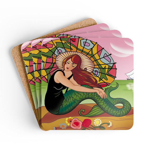 Siren Serenade Corkwood Coaster Set