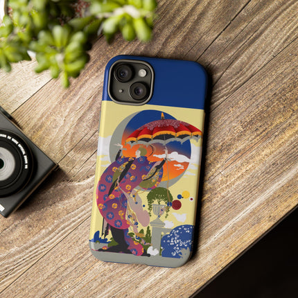 Parasol Sunset Geisha Phone Case – Elegant Twilight Grace