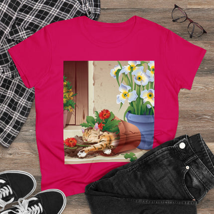 Blooming Serenity Women's Midweight Cotton Tee