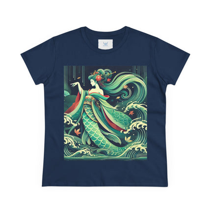 Mermaid Queen Rising from the Deep Cotton Tee