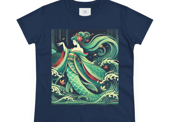 Mermaid Queen Rising from the Deep Women's Midweight Cotton Tee