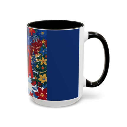 🎭❄️ The Christmas Masquerade Lady Colorful Mug – Art Deco Holiday Fantasy