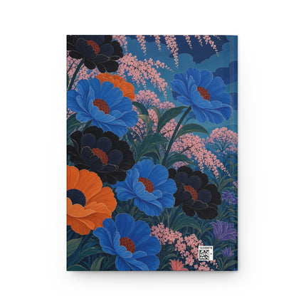 🌸💙 The Midnight Blossom Garden Hardcover Journal – Art Deco Floral Elegance