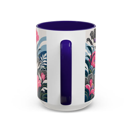 🌸🎀 The Pink Lace Garden Promenade Colorful Mug – Art Deco Fashion Elegance