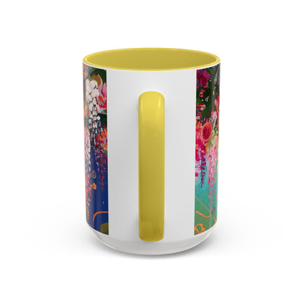 Golden Wisteria Elegance Colorful Mugs (11oz, 15oz)