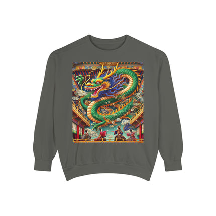 Tibetan Dragon Over Kabuki Duel Sweatshirt