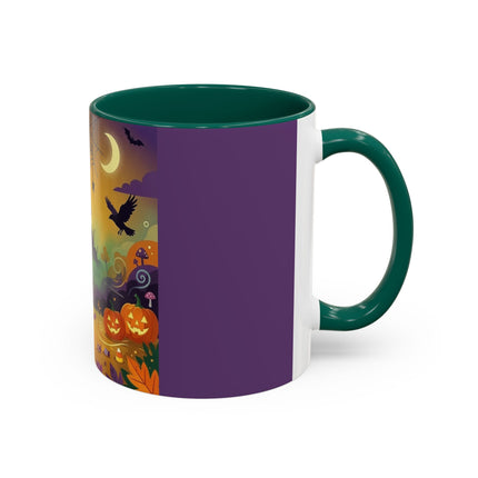 🌙🎃 The Scarecrow Of Haunted Hollow Colorful Mug – Whimsical Halloween Mystery