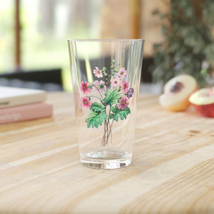 Chinese Primrose Botanical Illustration by Pierre-Joseph Redouté Glass, 16oz