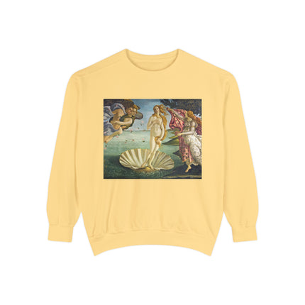 Birth of Venus by Sandro Botticelli Unisex Garment-Dyed Sweatshirt