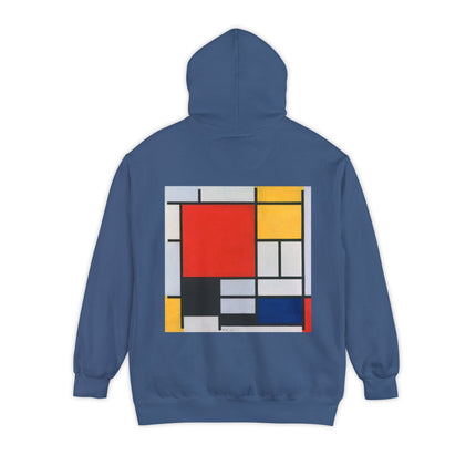 Composition with Red, Yellow, Blue, and Black by Piet Mondrian Unisex Garment-Dyed Hoodie