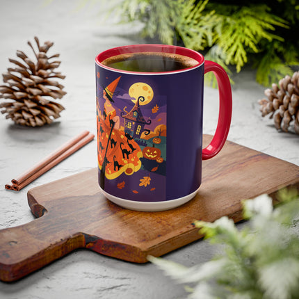 🐈‍⬛🎃 The Black Cat Witch Of Pumpkin Manor Colorful Mug – Whimsical Halloween Charm
