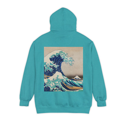 The Great Wave off Kanagawa by Katsushika Hokusai Unisex Garment-Dyed Hoodie