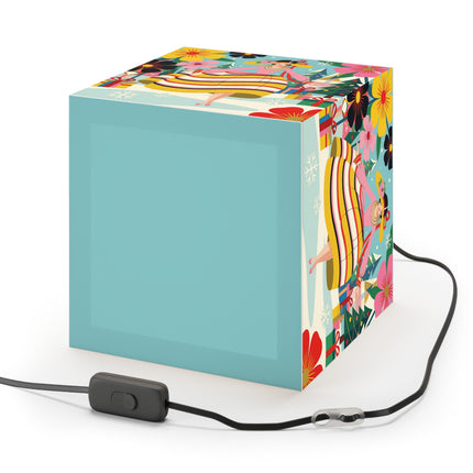 🌼🎄 The Christmas Blossom Belle Light Cube Lamp – Colorful Art Deco Holiday Fantasy