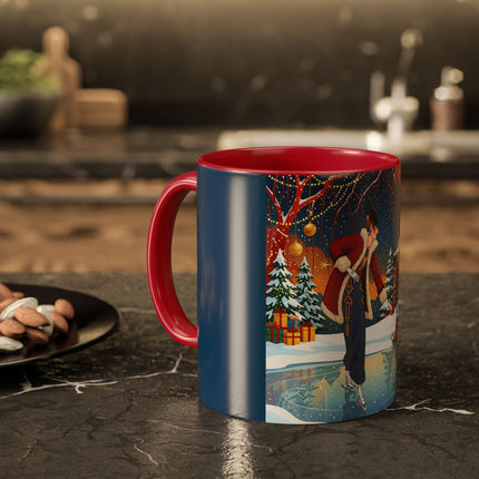 ⛸️🎄 The Christmas Skating Pavilion Colorful Mug – Art Deco Holiday Fantasy