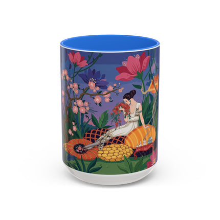 The Garden Of Quiet Reverie Colorful Mugs – Art Deco Botanical Serenity