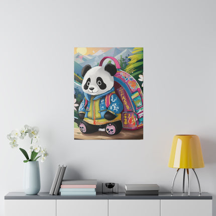 Baby Panda Matte Canvas, Stretched, 0.75"