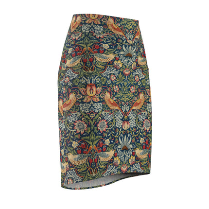 Strawberry Thief by William Morris Women's Pencil Skirt (AOP)