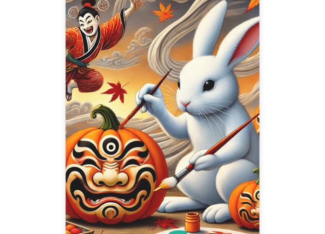 Halloween Rabbit’s Kabuki Jack-o’-Lanterns Postcards (envelopes included) - Bundles of 10, 30, 50 Pieces