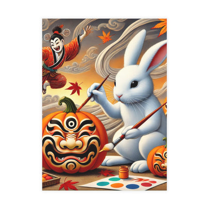 Halloween Rabbit’s Kabuki Jack-o’-Lanterns Postcards (envelopes included) - Bundles of 10, 30, 50 Pieces