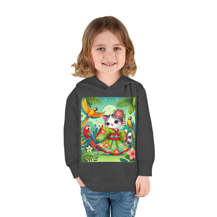 Parrot Dance of the Geisha Kitten Toddler Pullover Fleece Hoodie