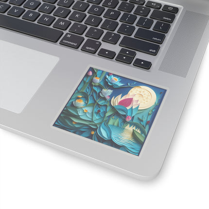 Ethereal Moonlit Lake Kiss-Cut Stickers (4 Sizes)