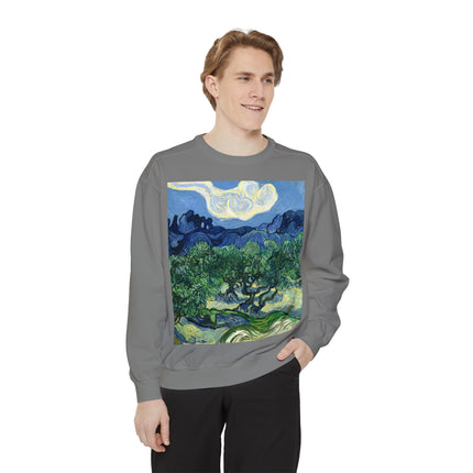 Olive Trees by Vincent Van Gogh Garment-Dyed Sweatshirt