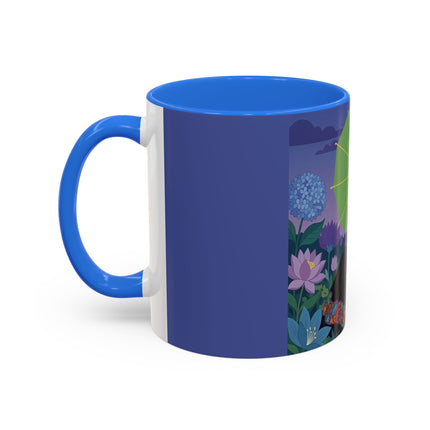 The Lady Of The Moonlit Needlework Colorful Mugs – Art Deco Crafting Elegance