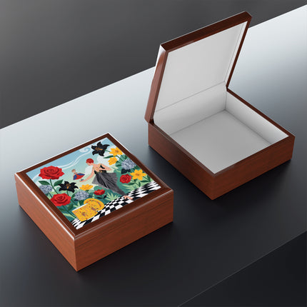 🌹🎭 The Lady Of The Little Dancer Jewelry Box – Art Deco Floral Fantasy