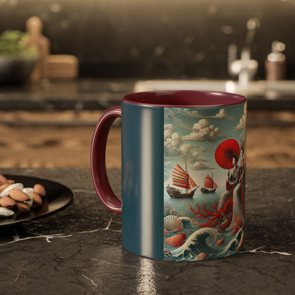 Ladies by the Quiet Sea Colorful Mugs (11oz, 15oz)