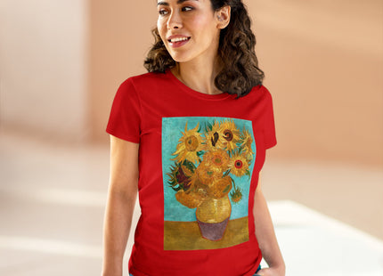 Vase with Twelve Sunflowers by Vincent van Gogh Women's Midweight Cotton Tee