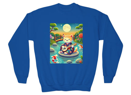 Melodic Kitten by the Koi Pond Youth Crewneck Sweatshirt