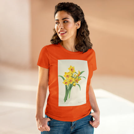 Choix des plus belles fleurs, Plate 052 by Pierre Joseph Redouté  Women's Midweight Cotton Tee