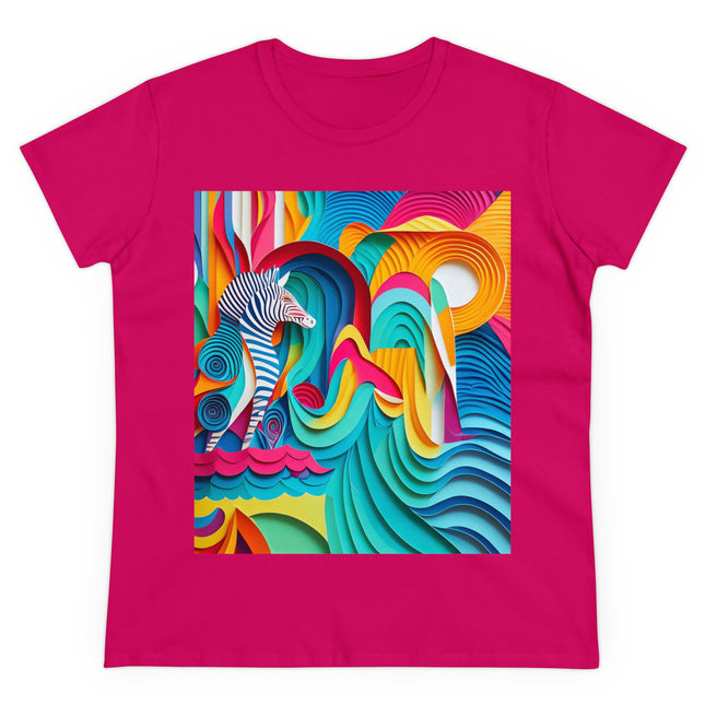 Surfing Zebra Women's Midweight Cotton Tee