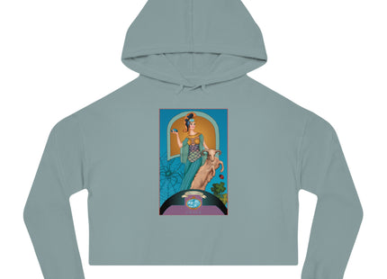 March & Aquamarine (Gem Series) by Sofia Chiostri Women’s Cropped Hooded Sweatshirt