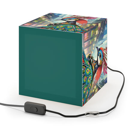 Techno Plumes Light Cube Lamp
