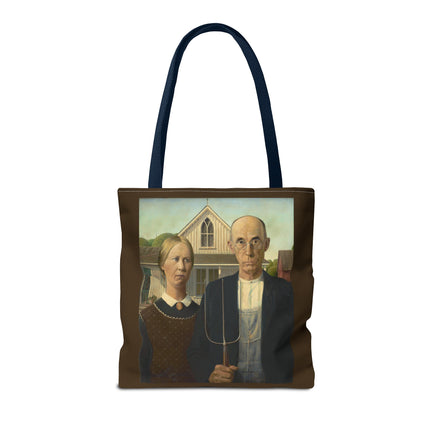 American Gothic by Grant Wood Tote Bag (AOP)