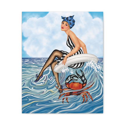 🦀🌊 The Seaside Crab Ride Placemat – Art Deco Beach Whimsy