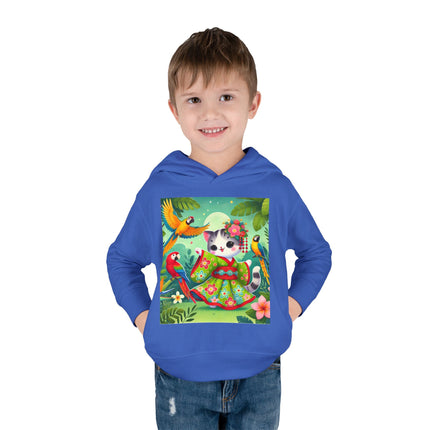 Parrot Dance of the Geisha Kitten Toddler Pullover Fleece Hoodie