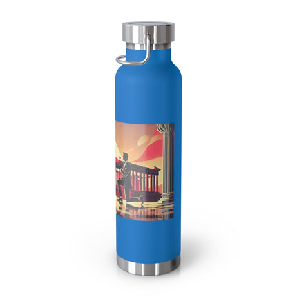 Art Deco Valentine's Romance Copper Vacuum Insulated Bottle, 22oz