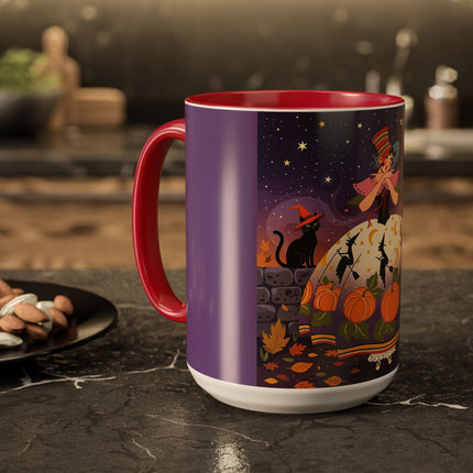 🎃🌙 The Pumpkin Moon Dress Colorful Mug – Whimsical Halloween Fashion