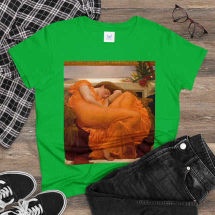 Flaming June by Frederic Leighton Women's Midweight Cotton Tee