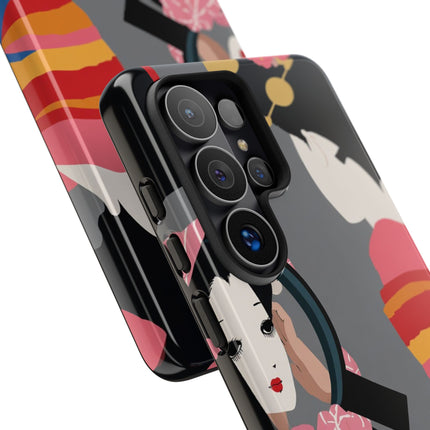 Geisha Mirror Phone Case – Elegant Reflection & Timeless Beauty