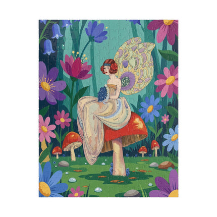 🧚🍄 The Lady Of The Enchanted Mushroom Forest Puzzle – Art Deco Fairy Garden Fantasy