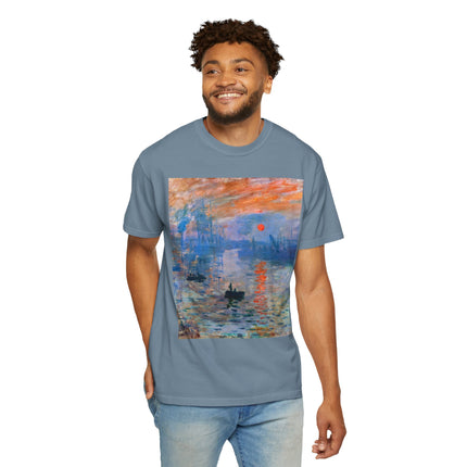 Sunrise by Claude Monet Unisex Garment-Dyed T-shirt