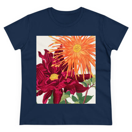 Dahlia Flower by Tanigami Kônan Women's Midweight Cotton Tee