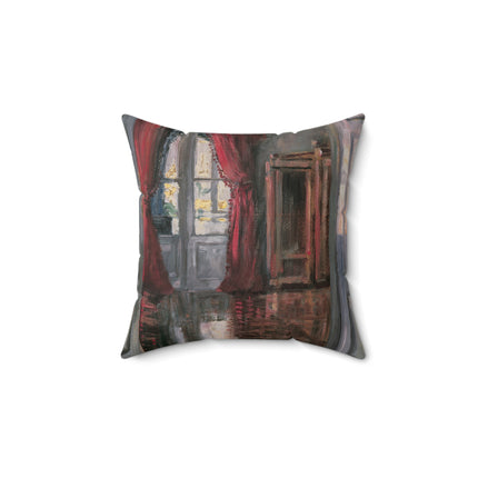 View into Leopold and Marie Czihaczek's apartment by Egon Schiele Spun Polyester Square Pillow